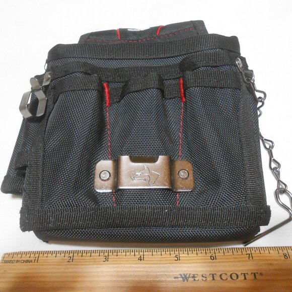 NEW HUSKY BLK SLEEK CANVAS 9 POCKET TOOL STORAGE BELT WATER RESISTANT 🎁👨 - Picture 1 of 9